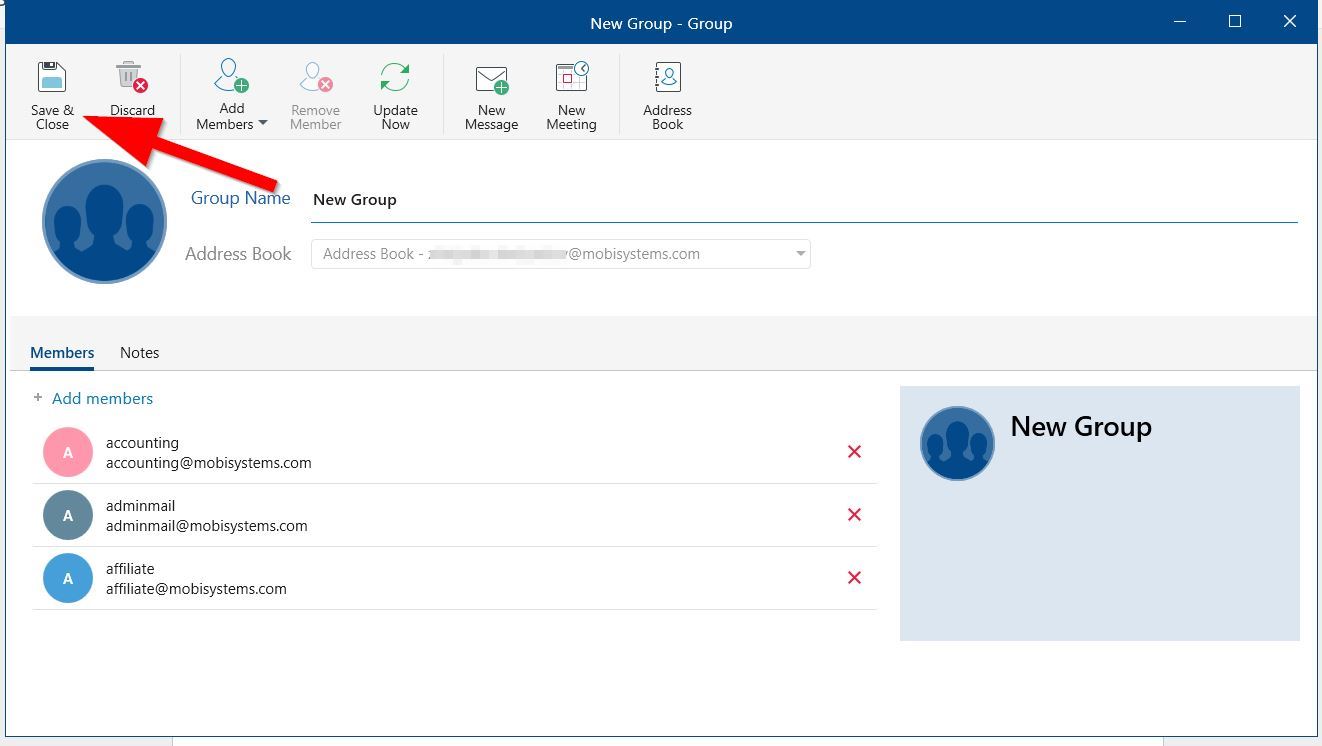 Create groupls of contacts – MobiSystems
